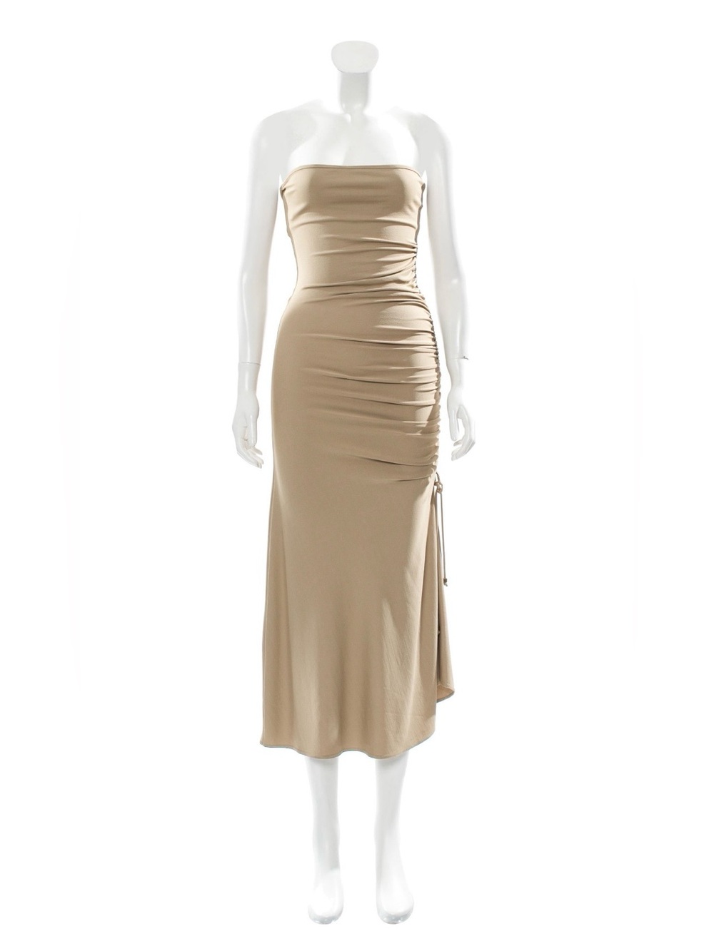 Celine Nude Beige Strapless Maxi Dress Made In France Size 38 US 6 26152/0030